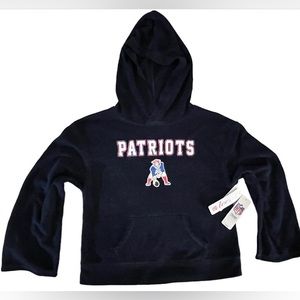 New England Patriots Navy Blue Hoodie Sweatshirt Juniors Medium 7/9 NFL NWT
